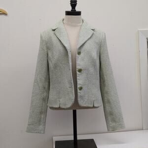 Caslon pastel‎ green tweed blazer size 10